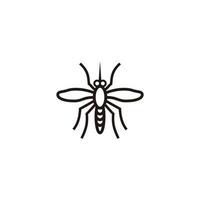 Mosquito insect minimalist line art logo icon vector illustration