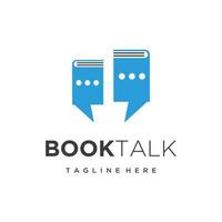 Book Talk Chat Logo Design Icon Vector