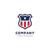 Shield Emblem Sport Team, Patriotic, USA Flag, Logo Design Icon Vector Template Illustration