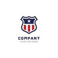 Shield Emblem Sport Team, Patriotic, USA Flag, Logo Design Icon Vector Template Illustration