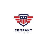Shield Emblem Sport Team, Patriotic, USA Flag, Logo Design Icon Vector Template Illustration