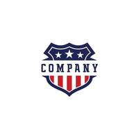 Shield Emblem Sport Team, Patriotic, USA Flag, Icon Vector Logo Design Template Illustration