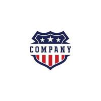 Shield Emblem Sport Team, Patriotic, USA Flag, Icon Vector Logo Design Template Illustration