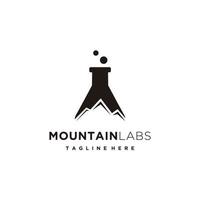 Mountain labs, laboratory science minimalist logo design vector