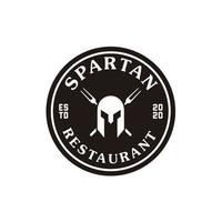Spartan restaurant food logo design vector template