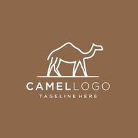 monoline prima camello minimalista estilo logo diseño vector