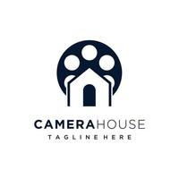 House and film for movie production logo design icon vector