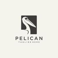 pelícano pájaro minimalista logo diseño vector ilustración