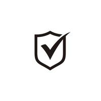 Shield check mark icon symbol vector illustration