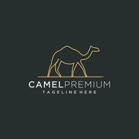 Monoline premium camel gold minimalist style logo design vector