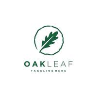 Oak leaf circle logo design icon vector