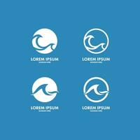 Ocean waves logo set, Water waves icon vector illustration, Beach waves vector illustration logo design