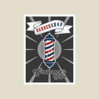 Barbero tienda retro vector póster ilustración modelo gráfico diseño. barbería bandera para negocio con Clásico estilo