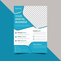 Flier Template. Creative Shape, Can Be  Adapt To Brochure, Vector Template, Annual Report, Magazine, Business Presentation, Poster, Minimal Brochure Layout, Flyer, Banner.