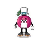 Illustration of plum fruit cartoon with i want you gesture vector