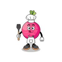 Mascot Illustration of radish chef vector