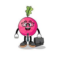 radish mascot as a businessman vector