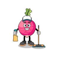 Character mascot of radish as a cleaning services vector