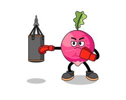 Illustration of radish boxer vector