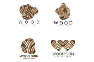 vector de plantilla de bosque de diseño de estructura de corteza de árbol de logotipo de capa de madera