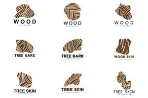 Wood Layer Logo Tree Bark Structure Design Forest Template Vector