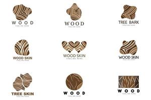 Wood Layer Logo Tree Bark Structure Design Forest Template Vector