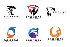 Eagle Head Logo Design, Flying Feather Animal Wings Vector, Product Brand Icon Illustration vector