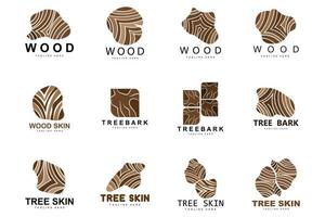 Wood Layer Logo Tree Bark Structure Design Forest Template Vector