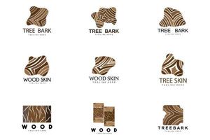 Wood Layer Logo Tree Bark Structure Design Forest Template Vector