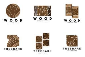 Wood Layer Logo Tree Bark Structure Design Forest Template Vector