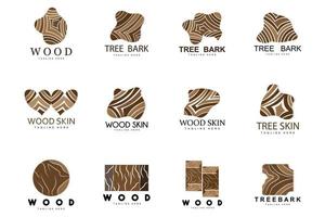 Wood Layer Logo Tree Bark Structure Design Forest Template Vector