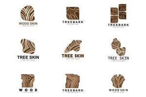 Wood Layer Logo Tree Bark Structure Design Forest Template Vector