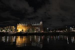 amsterdam canals cruise at night photo