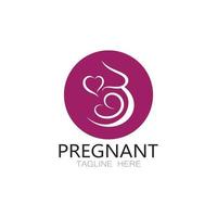 pregnant woman logo design illustration icon template vector , abstract minimalist simple, for childbirth, maternity clinic, pregnant fashion, pregnant photos with modern concepts