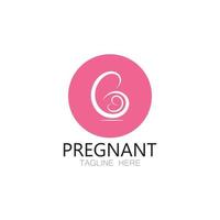 pregnant woman logo design illustration icon template vector , abstract minimalist simple, for childbirth, maternity clinic, pregnant fashion, pregnant photos with modern concepts