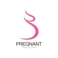 pregnant woman logo design illustration icon template vector , abstract minimalist simple, for childbirth, maternity clinic, pregnant fashion, pregnant photos with modern concepts