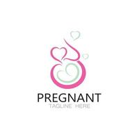 pregnant woman logo design illustration icon template vector , abstract minimalist simple, for childbirth, maternity clinic, pregnant fashion, pregnant photos with modern concepts