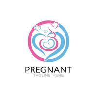 pregnant woman logo design illustration icon template vector , abstract minimalist simple, for childbirth, maternity clinic, pregnant fashion, pregnant photos with modern concepts