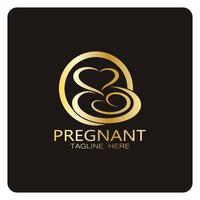 pregnant woman logo design illustration icon template vector , abstract minimalist simple, for childbirth, maternity clinic, pregnant fashion, pregnant photos with modern concepts