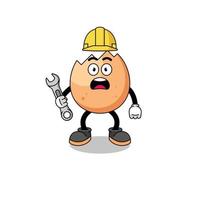 Character Illustration of cracked egg with 404 error vector