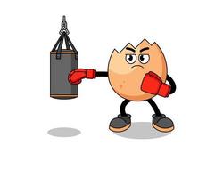 Illustration of cracked egg boxer vector