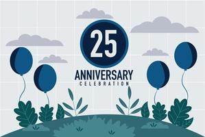 Vector 25 years anniversary invitation card. anniversary celebration modern design illustration template.