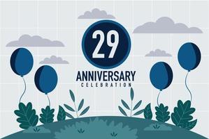 Vector 29 years anniversary invitation card. anniversary celebration modern design illustration template.