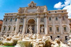 Rome Trevi Fountain sunny view photo