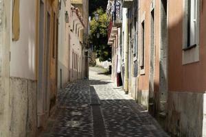 lisbon old town street house photo