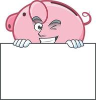 Piggy bank cartoon character style vector