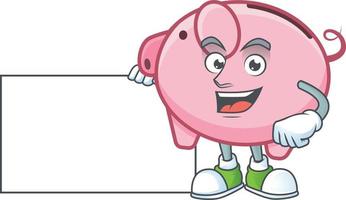 Piggy bank cartoon character style vector