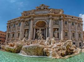 Rome Trevi Fountain sunny view photo