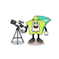 Illustration of shooting star mascot as an astronomer vector