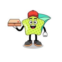 shooting star illustration as a pizza deliveryman vector